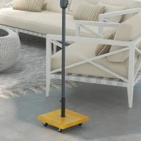Outsunny Pied de parasol carré - base de lestage poids net 25kg en métal avec 4 roulettes - dim. 45L x 45l x 36,5H cm(m-10)