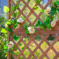 Outsunny 72.5 x 31.5 x 149.5 cm 45L Garden Wooden Pine Trough Planter with Topped Trellis Climbing Plants Flower Raised Bed, Orange(m-13)