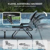 Leżak ogrodowy składany z poduszką i oknem do czytania(m-5)