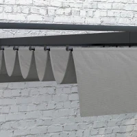 Outsunny 3 x 4m Retractable Pergola, Garden Gazebo Shelter with Aluminium Frame, for Grill, Patio, Deck, Dark Grey(m-9)