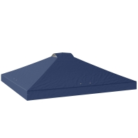 Outsunny Cubierta de repuesto para pabellón UV50+ impermeable con 8 orificios de drenaje 3 x 3 m, Azul