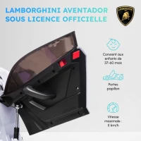 HOMCOM Voiture électrique pour enfants licence Lamborghini Aventador SVJ 12V avec portes papillon télécommande 3-5 KM/H blanc(m-4)