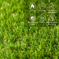 Outsunny Erba Finta Prato Artificiale Sintetica Realistica 30x30cm Verde Scuro(m-6)
