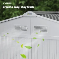 Outsunny 7 x 4ft Lockable Metal Garden Tool Storage Shed Storage - Light Grey(m-8)