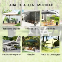 Outsunny Set 4 Zavorre per Gazebo con Maniglie e Cinghie a Strappo, Ø20x32.5cm, Nero(m-8)