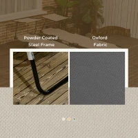 Outsunny Zestaw 2 składanych leżaków ogrodowych z 5-stopniową regulacją oparcia i daszkiem przeciwsłonecznym, w kolorze ciemnoszarym(m-7)