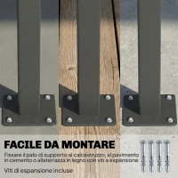 Outsunny Tenda Laterale Retrattile Impermeabile e UV 50+, in Alluminio, Acciaio e Poliestere, 420x185 cm, Grigio Scuro(m-6)