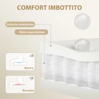 HOMCOM Sedia da Ufficio con Poggiapiedi e Poggiatesta, in Pelle PU, Schiuma e Metallo, 76x73x117-125 cm, Bianco Crema(m-4)