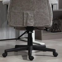 HOMCOM Executive Office Chair, Ergonomic Desk Chair with Foot Rest, Lumbar Support, Reclining Function and Wide Seat, Grey(m-12)