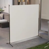 Outsunny Biombo Exterior de Painel Único, Separador de Ambiente de 180H cm com Proteção UV30+, Bege(m-4)