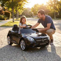AIYAPLAY Voiture électrique enfants licence Mercedes SLC 300 12V V. Max. 5 Km/h effets sonores lumineux télécommande noir(m-11)