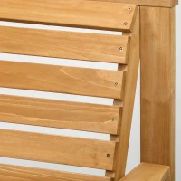 Outsunny Conjunto bistrô 3 peças em madeira à prova de intempéries com design em ripas e furo para guarda-sol Marrom(m-4)