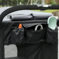 PawHut Foldable Pet Stroller, with Universal Wheels, Shock Absorber, for Medium and Large Dogs - Black(m-12)