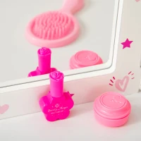 Homcom Set Masuta Machiaj Copii – Oglinda Rotativa + Taburet(m-13)