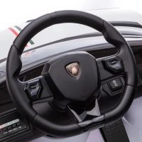 HOMCOM Voiture électrique pour enfants licence Lamborghini Aventador SVJ 12V avec portes papillon télécommande 3-5 KM/H blanc(m-13)