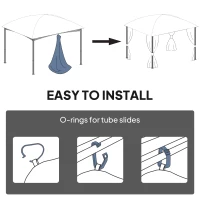 Outsunny 4 Pack Replacement Gazebo Curtains Privacy Panel for Most 3 x 3 m Gazebo, Outdoor Shelter Sidewalls, Dark Grey(m-8)