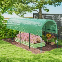 Outsunny Estufa resistente ao inverno, estufa de plástico com telhado arqueado, estacas de solo, estufa 400 x 120 x 170cm verde(m-4)