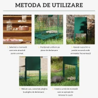 Outsunny Cușcă Capcană pentru Animale Mici cu O Ușă și Mâner, 100x25x28 cm, Verde Închis(m-4)