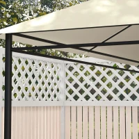 Outsunny Teto de Reposição 4x3 m para Gazebo Anti-UV em Poliéster com Entrada de Ar, Creme(m-4)