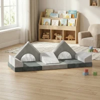 AIYAPLAY Kids Play Sofa, 12 Pieces Foam Modular Soft Play Set for Playroom, Children Convertible Sofa for Boys and Girls, Grey(m-9)