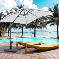 Outsunny 14kg Garden Parasol Base, Round Resin Sun Umbrella Base, Outdoor Umbrella Stand for 38mm or 48mm Outdoor Umbrella Poles, Bronze Tone(m-11)