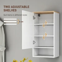 HOMCOM Szafka wisząca z drzwiami, regulowane półki, otwarta półka(m-5)