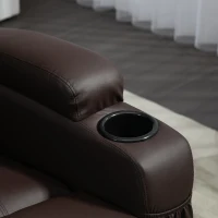 HOMCOM Opsta Stoel comfortabel met afstandsbediening en bekervouders voor Huisgebruik, Koffiebruin(m-10)