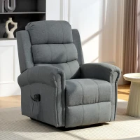 HOMCOM Poltrona elevatória elétrica, poltrona relax elétrica com função de massagem e aquecimento, 87 x 87,5 x 108 cm, cinza(m-6)