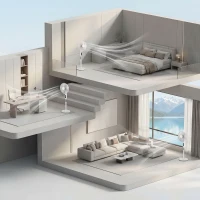 HOMCOM Standventilator mit Fernbedienung, WLAN-Funktion, höhenverstellbar, 3 Geschwindigkeiten, 3 Modi, Oszillation, Timer, Weiß(m-5)