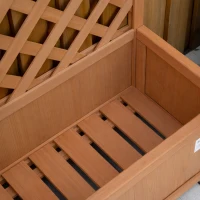 Outsunny 53L Garden Wooden Planter Box with Trellis Free Standing Flower Raised Bed with Lattice for Climbing Plants, 76cm x 36cm x 170cm, Brown(m-12)