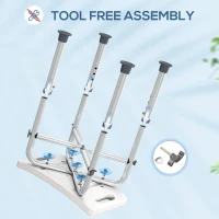 HOMCOM 44-51.5cm Aluminium Frame Shower/Bath Stool - Grey(m-5)