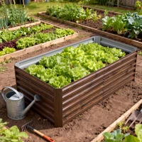 Outsunny Canteiro Elevado para Horta com Fundo Aberto e Bordas Arredondadas, 180x90x57.5 cm, Marrom Escuro(m-5)