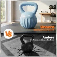 SPORTNOW Kettlebell 6 kg, pesa rellena de arena para principiantes, entrenamiento en casa, 17 x 17 x 23 cm, azul(m-4)