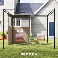 Outsunny 4 Pack Replacement Gazebo Curtains Privacy Panel for Most 3 x 3 m Gazebo, Outdoor Shelter Sidewalls, Khaki(m-4)