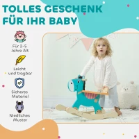 AIYAPLAY Schaukeltier Esel Baby Schaukelspielzeug mit Haltegriffen Schaukel Schaukelsitz 59 x 27 x 43 cm Blaugrün(m-6)