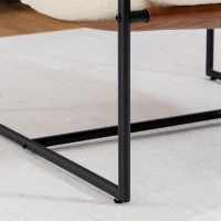 HOMCOM Poltrona de sala, poltrona de apoio estofada em tecido bouclê, assento amplo e estrutura em aço, 77x91x80cm, creme(m-5)