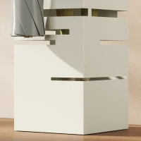 HOMCOM Paragüero Paragüero Autoportante Cuadrado de Metal, Beige(m-5)