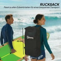 Outsunny Stand Up Paddling Board Set Aufblasbar 335cm SUP Board mit Kajak Sitz, Verstellbares Doppel-Paddel Fußschlaufe(m-7)