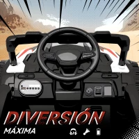 AIYAPLAY Coche Eléctrico para Niños 12V con 2 Motores Control Remoto 2,4G Suspensión Trasera Faros Música Blanco(m-7)