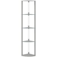 HOMCOM LED Floor Lamp with Shelves, Dimmable Standing Lamp with Foot Switch for Living Room, Bedroom, Grey