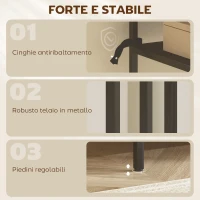 HOMCOM Tavolo Consolle con Ripiani Aperti a 3 Livelli, in Acciaio, 55x30x85 cm, Nero(m-5)