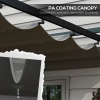 Outsunny 3 x 3(m) Retractable Pergola, Garden Gazebo Shelter with Aluminium Frame, for Grill, Patio, Deck, Dark Grey(m-5)