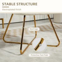 HOMCOM Set of Two Sherpa Fleece Dining Chairs - Cream(m-6)