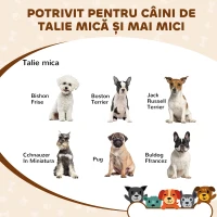 PawHut Căsuță pentru câini de interior cu structură din lemn și decupaje în formă de labă, inimă și os, stejar(m-7)