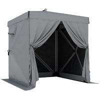 Outsunny Pabellón 1,85x1,85m Impermeable Estable Resistente al Invierno Pop-up Plegable con 4 Paneles Laterales de Malla, Bolsa, UV 30+
