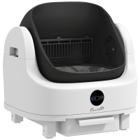 PawHut Caja de arena autolimpiable para gato arenero automático abierto aislamiento de olores/protección de seguridad blanco