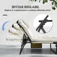 Outsunny Sezlong pliabil cu spatar inclinabil pe 4 nivele, Scaun(m-4)