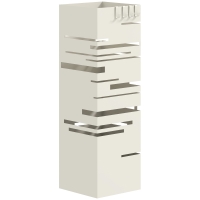 HOMCOM Paragüero Paragüero Autoportante Cuadrado de Metal, 15,5x15,5x49 cm Beige