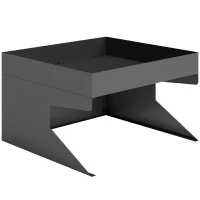 Outsunny Garaje para robot cortacésped con jardinera, Garaje robusto de acero galvanizado, Negro(m-1)