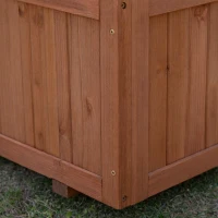 Outsunny 72.5 x 31.5 x 149.5 cm 45L Garden Wooden Pine Trough Planter with Topped Trellis Climbing Plants Flower Raised Bed, Orange(m-14)